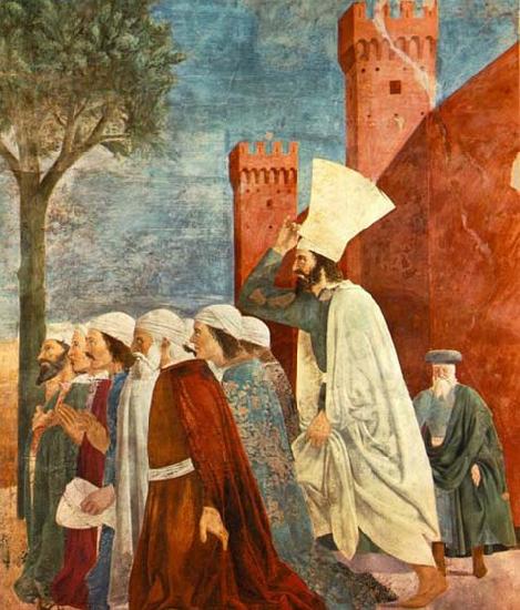 Piero della Francesca Exaltation of the Cross-inhabitants of Jerusalem oil painting image
